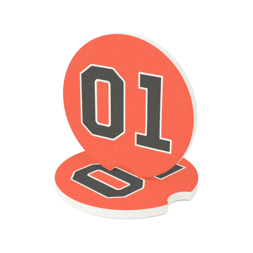 Soapstone Car Coaster — Retro '01' Numbered Cup Holder Insert
