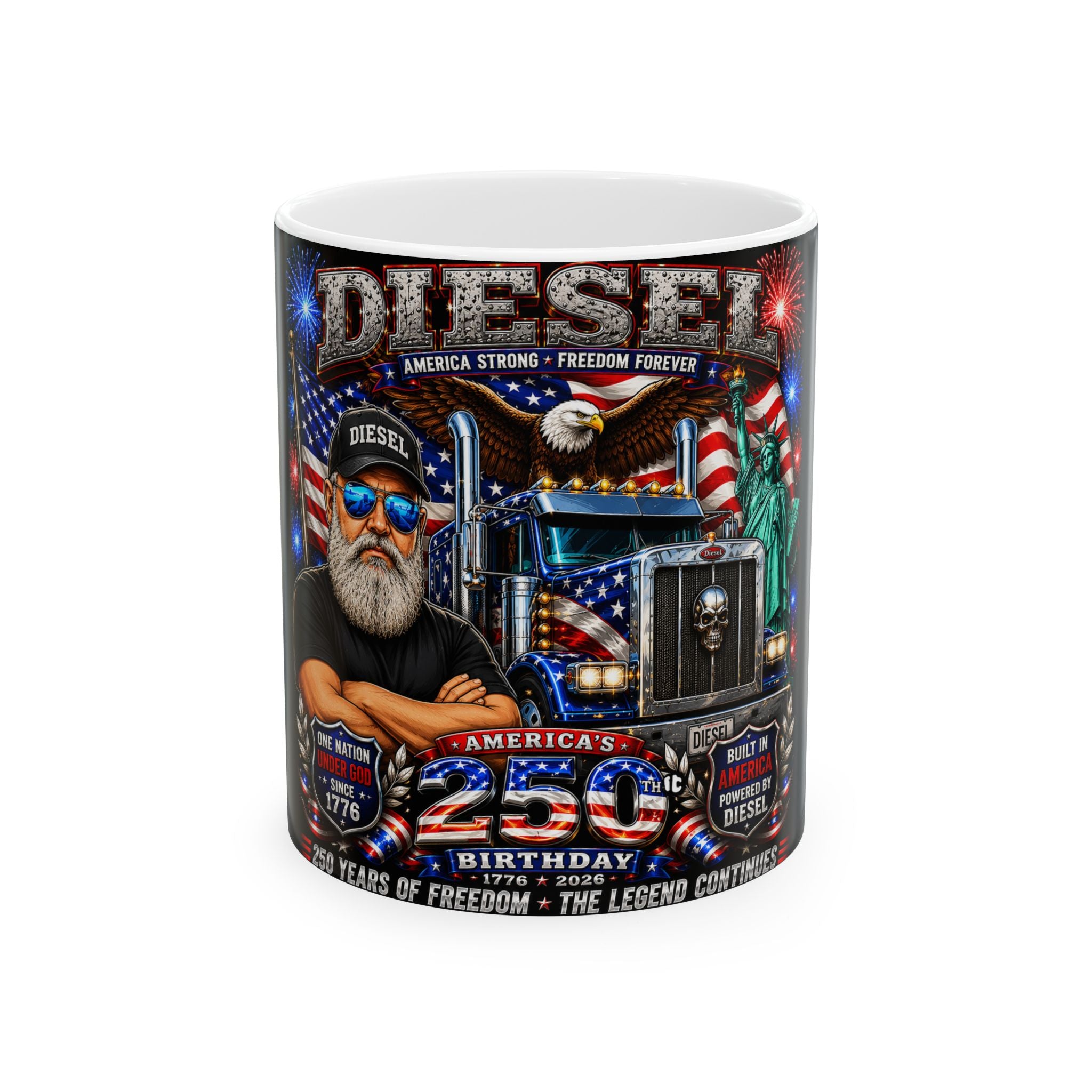 Diesel™ America 250 Coffee. Ceramic Mug, (11oz, 15oz)