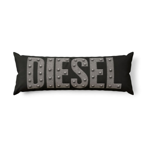 Body Pillow — Diesel Logo & Bearded Biker Face Lumbar Pillow