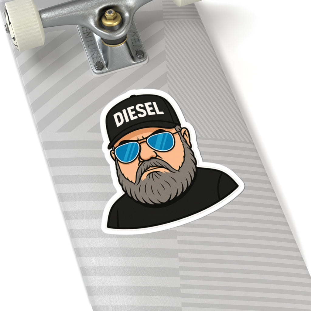 Built for the bold and made for the road, this premium DIESEL kiss-cut sticker features a rugged bearded outlaw character rocking the signature DIESEL cap and blue shades. Perfect for truckers, bikers, country rebels, hardworking dads, and anyone living t