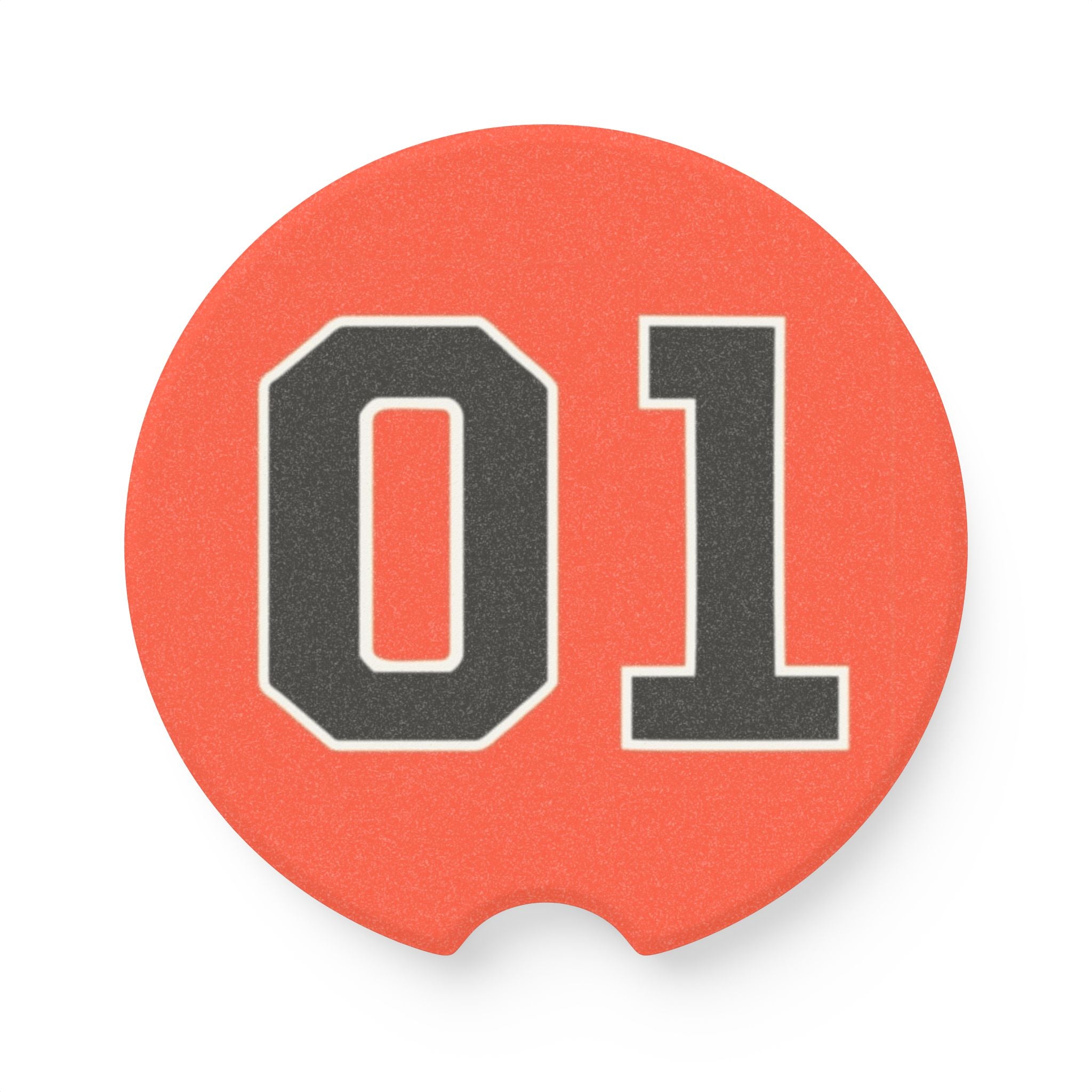 Soapstone Car Coaster — Retro '01' Numbered Cup Holder Insert